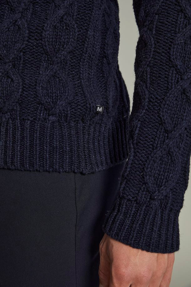 MAGore Cable Knit Pullover Dark Navy - Studio D Shoe Boutique